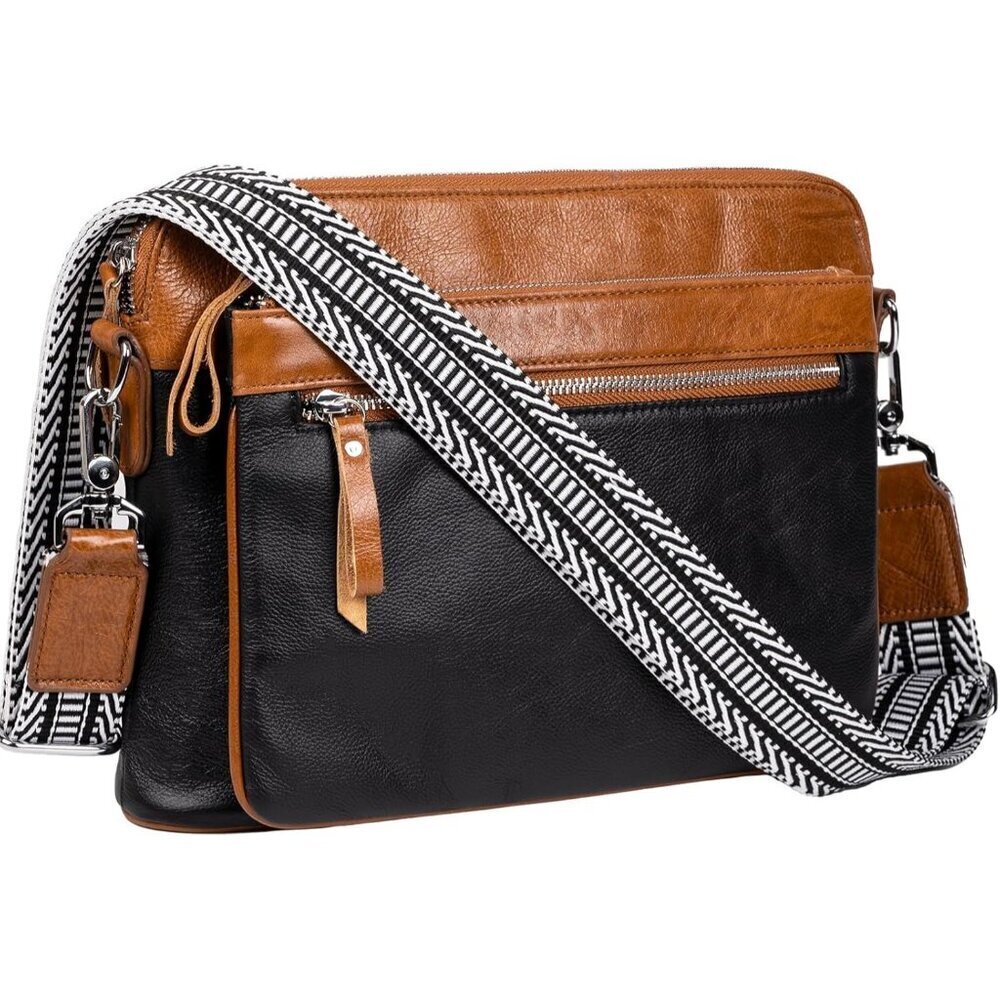Small Leather Crossbody Bag Women Compact Travel Purses Organizer